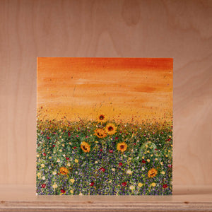 Nic Draper - Sunflower Sunset - Greetings Card