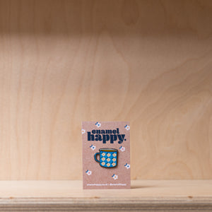 Enamel Happy Pin Badge - Cup
