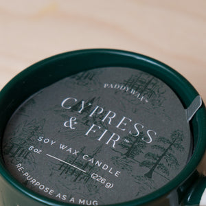 Paddywax Cypress & Fir - Green Ceramic Mug Candle (226g)