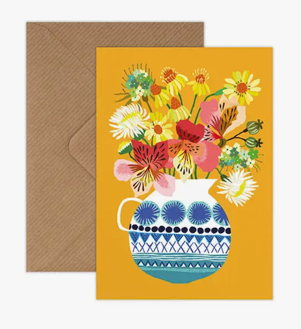 Brie Harrison Festival Flowers - Greetings Card