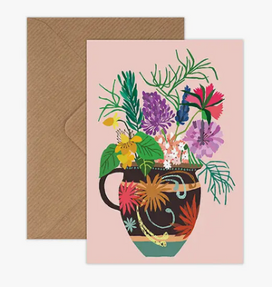 Brie Harrison Gardener's Vase- Greetings Card