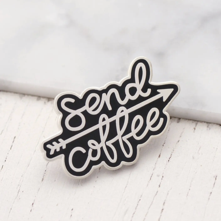 Alphabet Bags - Send Coffee Enamel Pin