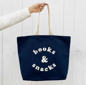 Alphabet Bags Canvas Bag - Books & Snacks - Midnight