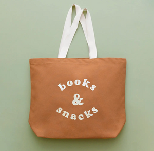 Alphabet Bags Canvas Bag - Books & Snacks - Tan