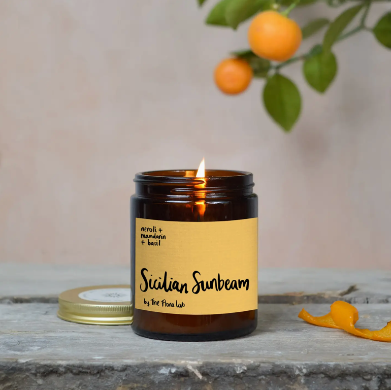 The Flora Lab Sicilian Sunbeam Candle - Neroli Mandarin Basil