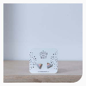 Stella and Wolf Pink Spotty Triangle Earrings