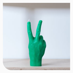 Candle Hand Victory Gesture Candle - Green
