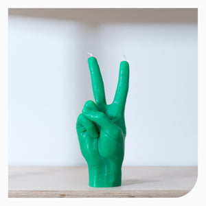 Candle Hand Victory Gesture Candle - Green