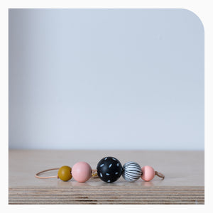 Stella and Wolf Contemporay Wooded Beaded Necklace