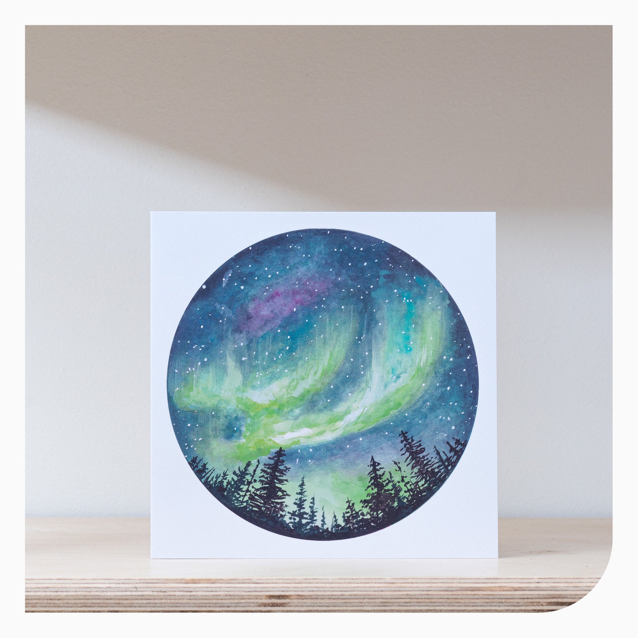 Charis Raine Single Greetings Card - Northern Lights