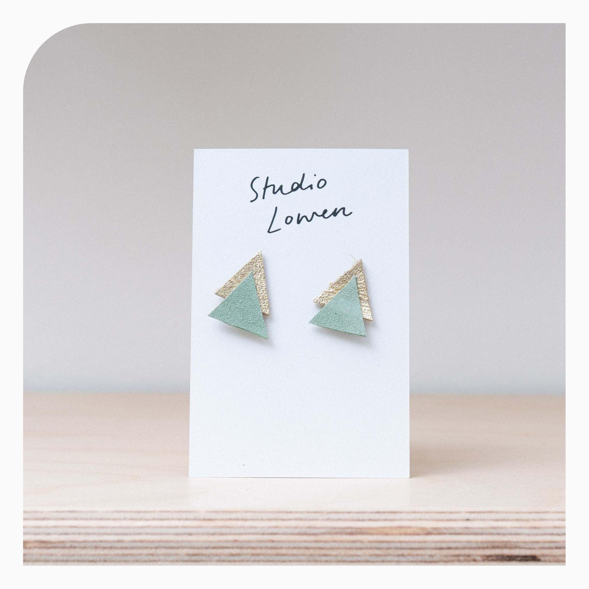 Studio Lowen Triangle Earrings - Mint