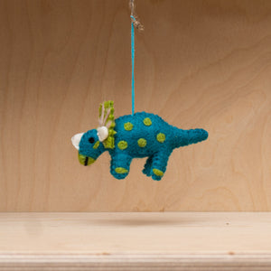 Handmade Felt Tommy Triceratops Dinosaur Hanging Decoration