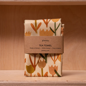 Plewsy - Cream Tulip Tea Towel