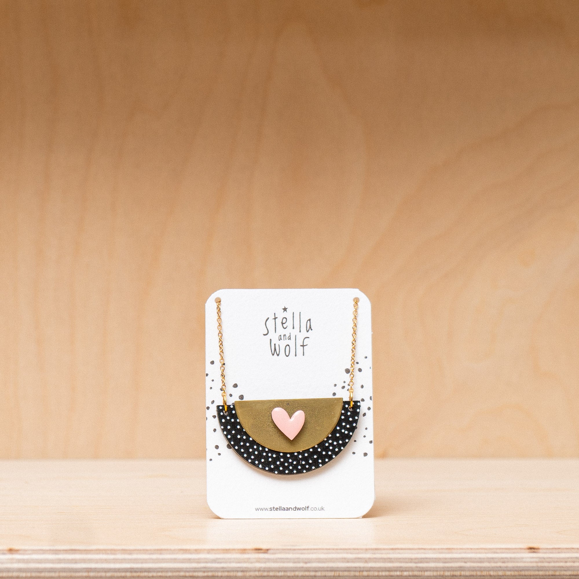 Stella and Wolf Polka Dot Heart Necklace