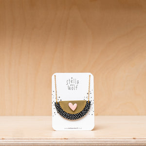 Stella and Wolf Polka Dot Heart Necklace