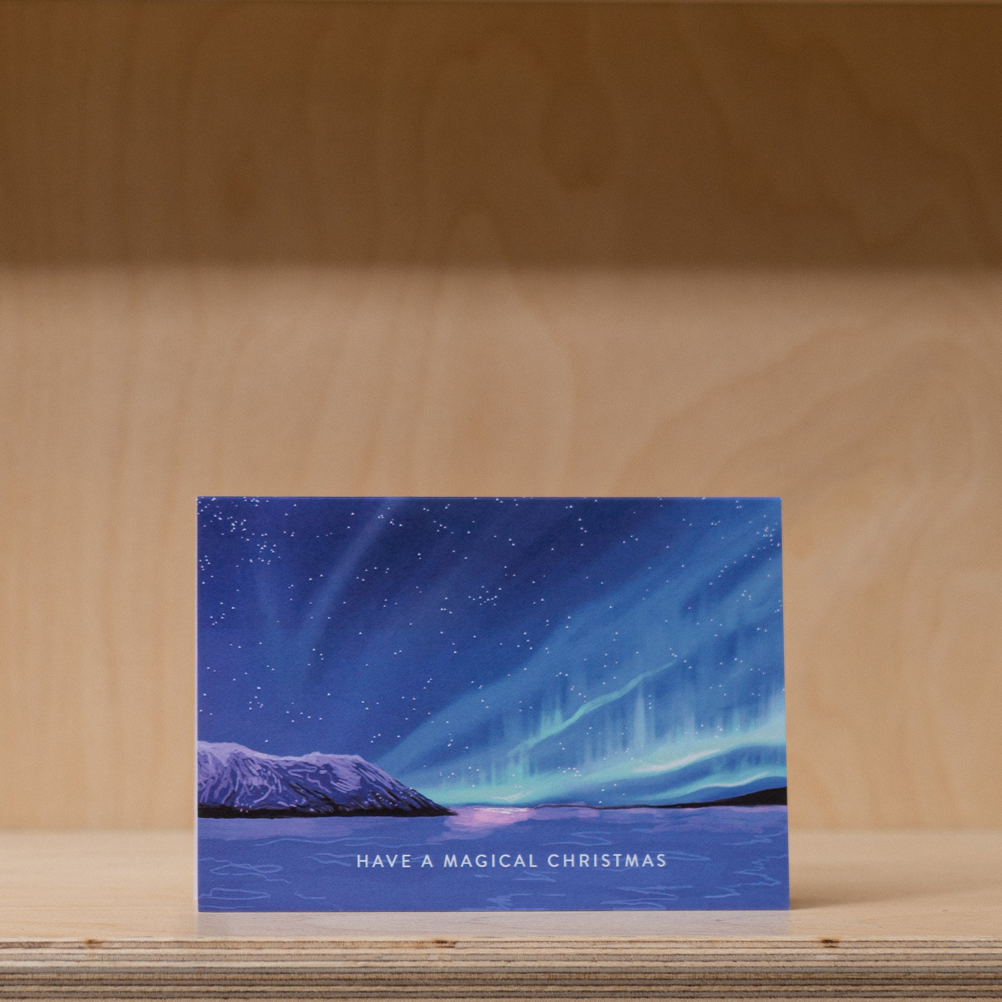 Charis Raine Greetings Card - Magical Northern Lights Christmas